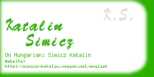 katalin simicz business card